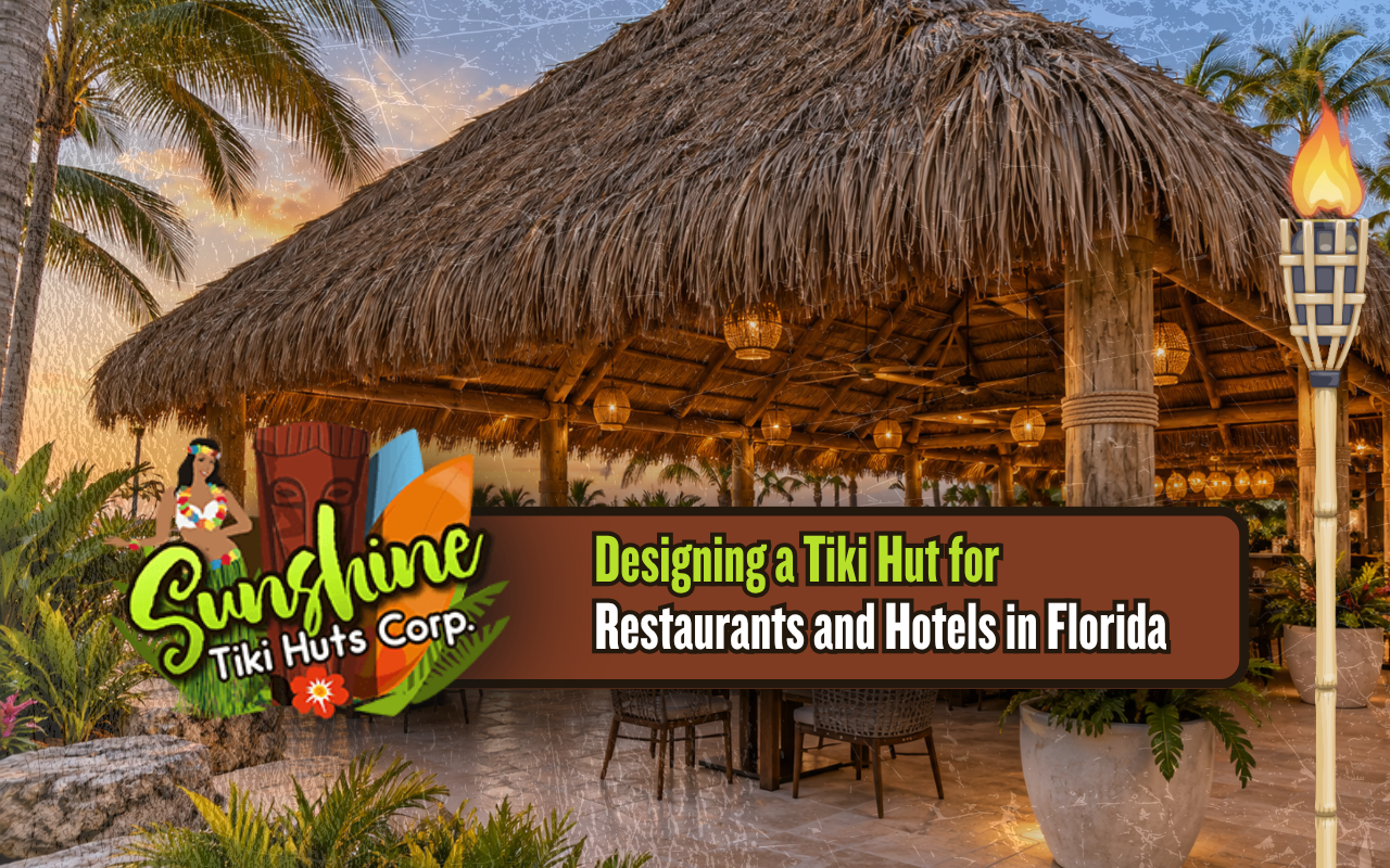 Commercial tiki hut for restaurants and hotels in Florida